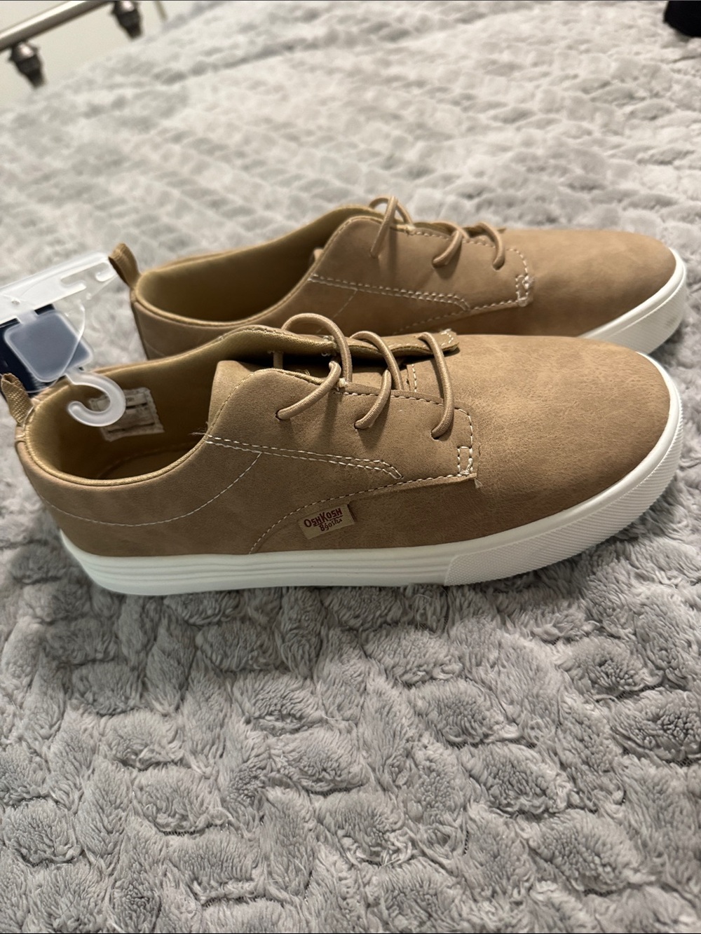 Casual Boys Tan Suede Lace-Up Sneakers